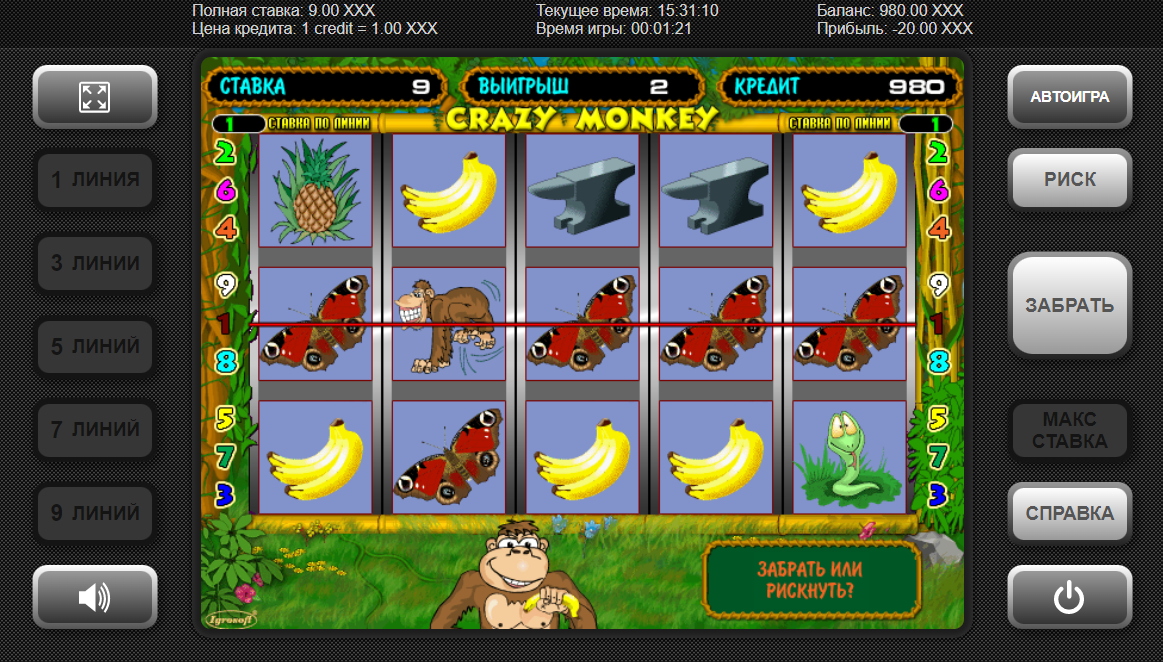Изображение автомата Crazy Monkey